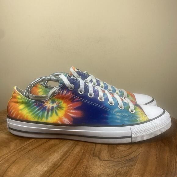 Converse All Star Mens Tie Dye Rainbow Multicolor Swirl Size 10 Low Top Shoes - Picture 1 of 10